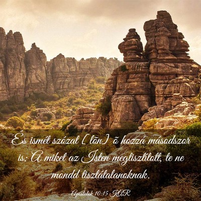 Picture 03 - Apostolok 10:15 KAR - És ismét szózat [lõn] õ hozzá másodszor - Bible Verse Picture