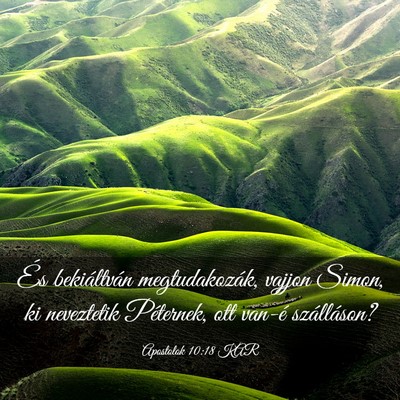 Picture 03 - Apostolok 10:18 KAR - És bekiáltván megtudakozák, vajjon Simon, ki - Bible Verse Picture