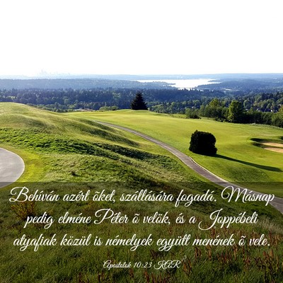 Picture 03 - Apostolok 10:23 KAR - Behíván azért õket, szállására fogadá. - Bible Verse Picture