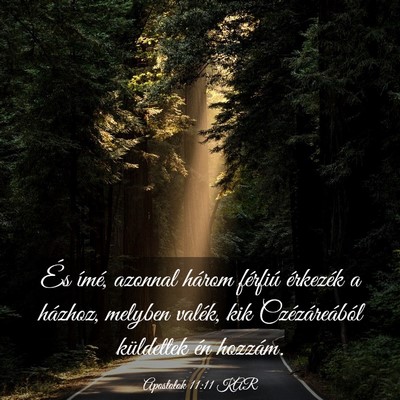 Picture 03 - Apostolok 11:11 KAR - És ímé, azonnal három férfiú érkezék a - Bible Verse Picture