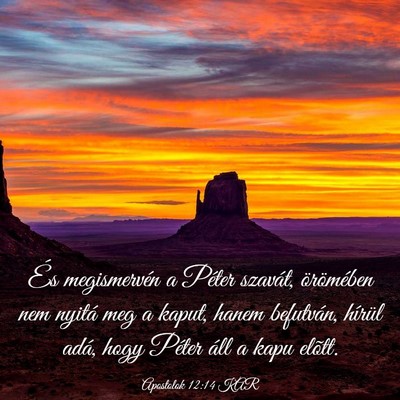 Picture 03 - Apostolok 12:14 KAR - És megismervén a Péter szavát, örömében - Bible Verse Picture