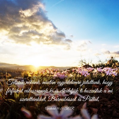 Picture 03 - Apostolok 15:25 KAR - Tetszék nékünk, miután egyértelemre - Bible Verse Picture