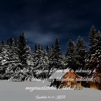 Picture 03 - Apostolok 16:22 KAR - És [velök] egyben feltámada a sokaság õ - Bible Verse Picture