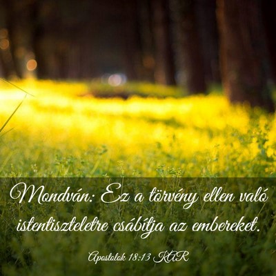 Picture 03 - Apostolok 18:13 KAR - Mondván: Ez a törvény ellen való - Bible Verse Picture