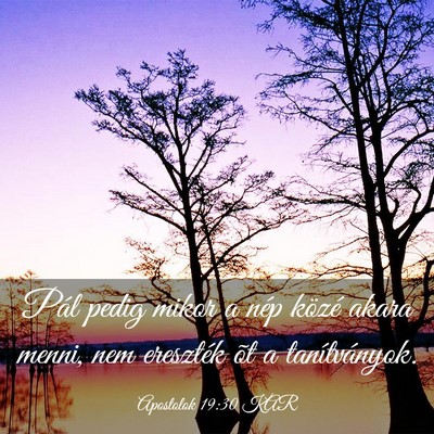 Picture 03 - Apostolok 19:30 KAR - Pál pedig mikor a nép közé akara menni, nem - Bible Verse Picture