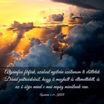 Picture 03 - Apostolok 2:29 KAR - Atyámfiai férfiak, szabad nyilván szólanom ti - Bible Verse Picture