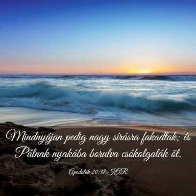 Picture 03 - Apostolok 20:37 KAR - Mindnyájan pedig nagy sírásra fakadtak; és - Bible Verse Picture