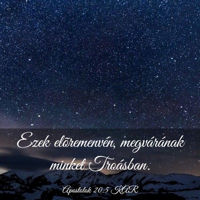 Picture 03 - Apostolok 20:5 KAR - Ezek elõremenvén, megvárának minket - Bible Verse Picture
