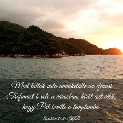 Picture 03 - Apostolok 21:29 KAR - Mert látták vala annakelõtte az efézusi - Bible Verse Picture