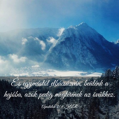 Picture 03 - Apostolok 21:6 KAR - És egymástól elbúcsúzván, beülénk a - Bible Verse Picture