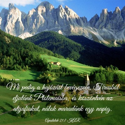 Picture 03 - Apostolok 21:7 KAR - Mi pedig a hajózást bevégezvén, Tirusból - Bible Verse Picture
