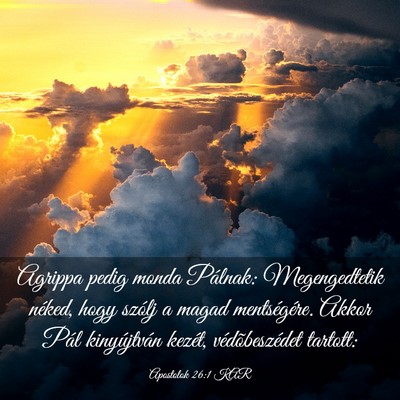 Picture 03 - Apostolok 26:1 KAR - Agrippa pedig monda Pálnak: Megengedtetik - Bible Verse Picture
