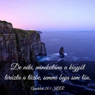 Picture 03 - Apostolok 28:5 KAR - De néki, minekutána a kígyót lerázta a - Bible Verse Picture