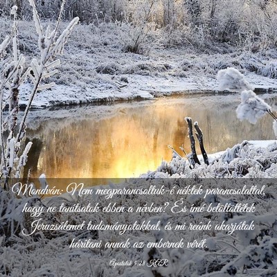 Picture 03 - Apostolok 5:28 KAR - Mondván: Nem megparancsoltuk-é néktek - Bible Verse Picture
