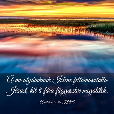 Picture 03 - Apostolok 5:30 KAR - A mi atyáinknak Istene feltámasztotta Jézust, - Bible Verse Picture
