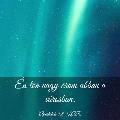 Picture 03 - Apostolok 8:8 KAR - És lõn nagy öröm abban a - Bible Verse Picture