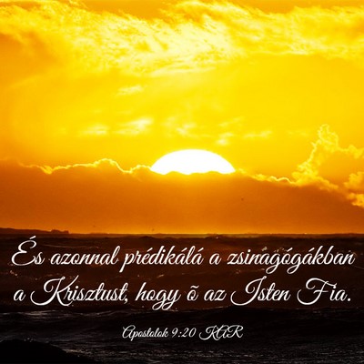 Picture 03 - Apostolok 9:20 KAR - És azonnal prédikálá a zsinagógákban a - Bible Verse Picture