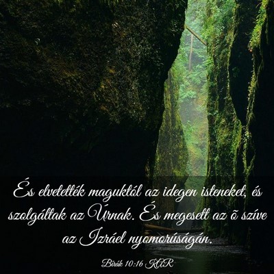 Picture 03 - Bírák 10:16 KAR - És elvetették maguktól az idegen isteneket, - Bible Verse Picture