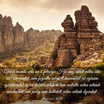 Picture 03 - Bírák 13:23 KAR - Akkor monda néki az õ felesége: Ha meg akart - Bible Verse Picture
