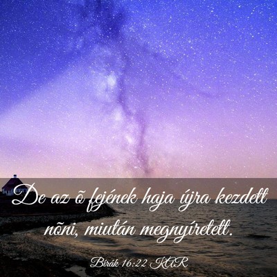 Picture 03 - Bírák 16:22 KAR - De az õ fejének haja újra kezdett nõni, - Bible Verse Picture