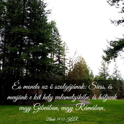 Picture 03 - Bírák 19:13 KAR - És monda az õ szolgájának: Siess, és - Bible Verse Picture