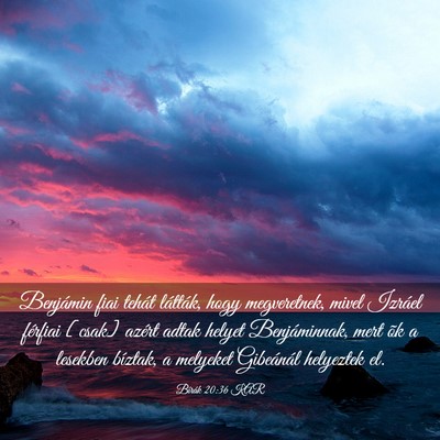 Picture 03 - Bírák 20:36 KAR - Benjámin fiai tehát látták, hogy megveretnek, - Bible Verse Picture