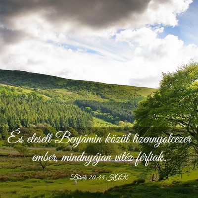 Picture 03 - Bírák 20:44 KAR - És elesett Benjámin közül tizennyolcezer - Bible Verse Picture
