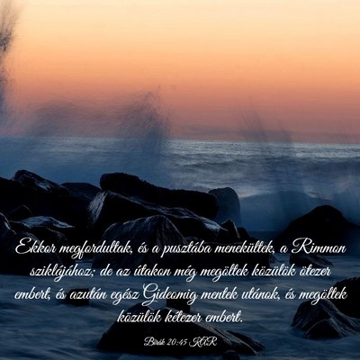 Picture 03 - Bírák 20:45 KAR - Ekkor megfordultak, és a pusztába menekültek, - Bible Verse Picture