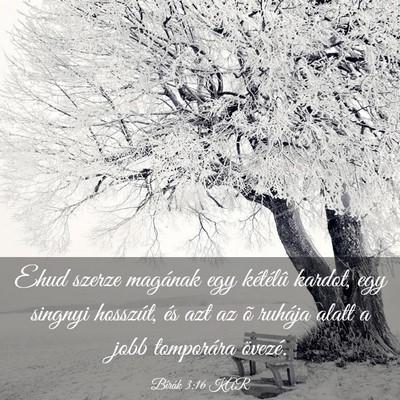 Picture 03 - Bírák 3:16 KAR - Ehud szerze magának egy kétélû kardot, egy - Bible Verse Picture