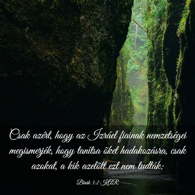 Picture 03 - Bírák 3:2 KAR - Csak azért, hogy az Izráel fiainak nemzetségei - Bible Verse Picture