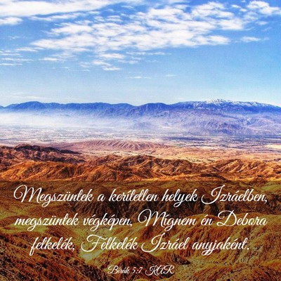 Picture 03 - Bírák 5:7 KAR - Megszüntek a kerítetlen helyek Izráelben, - Bible Verse Picture