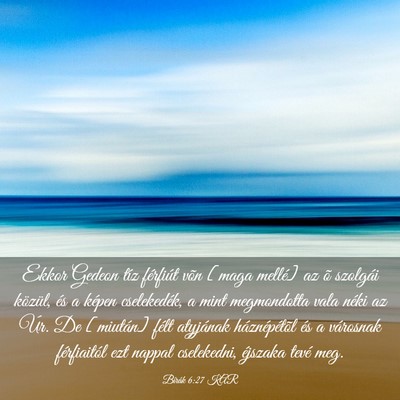 Picture 03 - Bírák 6:27 KAR - Ekkor Gedeon tíz férfiút võn [maga mellé] az - Bible Verse Picture