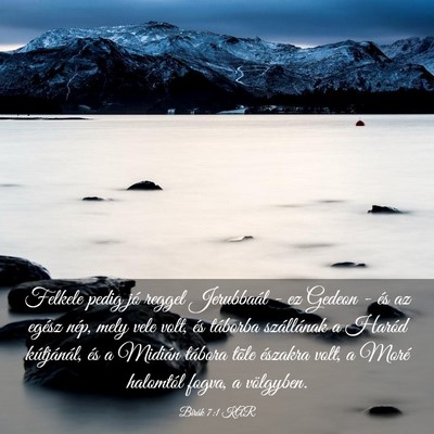 Picture 03 - Bírák 7:1 KAR - Felkele pedig jó reggel Jerubbaál - ez Gedeon - - Bible Verse Picture