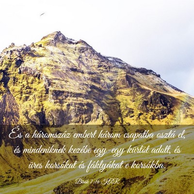 Picture 03 - Bírák 7:16 KAR - És a háromszáz embert három csapatba osztá - Bible Verse Picture