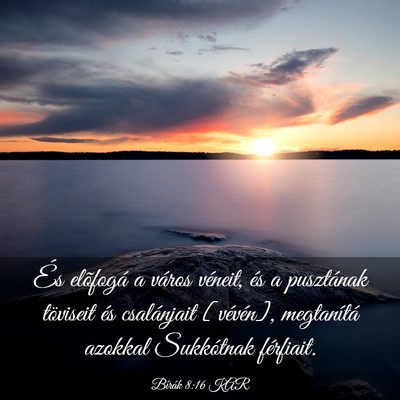 Picture 03 - Bírák 8:16 KAR - És elõfogá a város véneit, és a pusztának - Bible Verse Picture