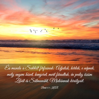 Picture 03 - Bírák 8:5 KAR - És monda a Sukkót férfiainak: Adjatok, - Bible Verse Picture