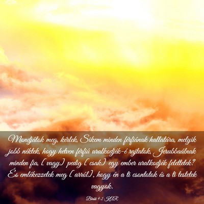 Picture 03 - Bírák 9:2 KAR - Mondjátok meg, kérlek, Sikem minden férfiának - Bible Verse Picture
