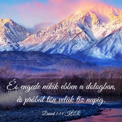 Picture 03 - Dániel 1:14 KAR - És engede nékik ebben a dologban, és próbát - Bible Verse Picture