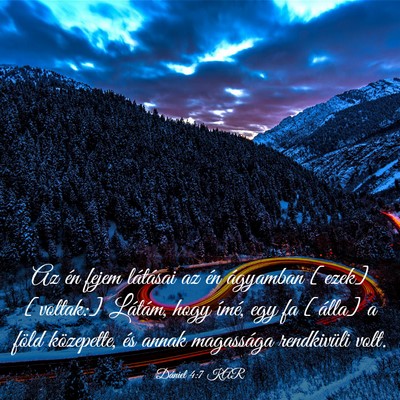 Picture 03 - Dániel 4:7 KAR - Az én fejem látásai az én ágyamban [ezek] - Bible Verse Picture