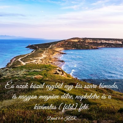 Picture 03 - Dániel 8:9 KAR - És azok közül egybõl egy kis szarv támada, - Bible Verse Picture