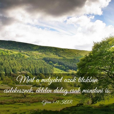 Picture 03 - Efézus 5:12 KAR - Mert a melyeket azok titokban cselekesznek, - Bible Verse Picture