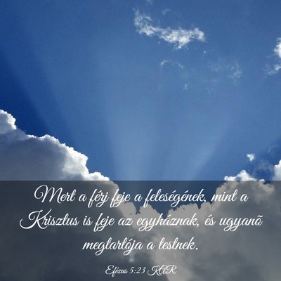 Picture 03 - Efézus 5:23 KAR - Mert a férj feje a feleségének, mint a - Bible Verse Picture