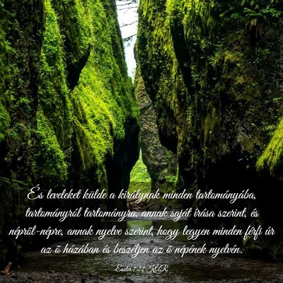 Picture 03 - Eszter 1:22 KAR - És leveleket külde a királynak minden - Bible Verse Picture