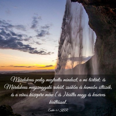 Picture 03 - Eszter 4:1 KAR - Márdokeus pedig megtudta mindazt, a mi - Bible Verse Picture