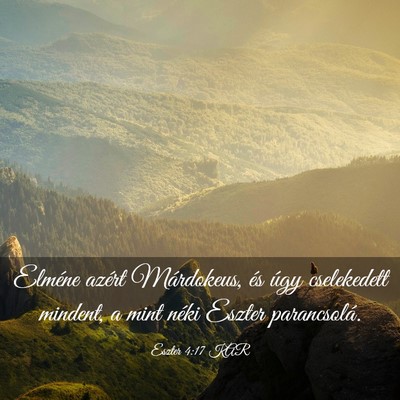 Picture 03 - Eszter 4:17 KAR - Elméne azért Márdokeus, és úgy cselekedett - Bible Verse Picture