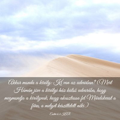 Picture 03 - Eszter 6:4 KAR - Akkor monda a király: Ki van az udvarban? (Mert - Bible Verse Picture
