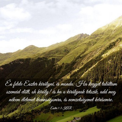 Picture 03 - Eszter 7:3 KAR - És felele Eszter királyné, és monda: Ha - Bible Verse Picture