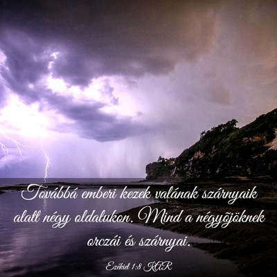 Picture 03 - Ezékiel 1:8 KAR - Továbbá emberi kezek valának szárnyaik alatt - Bible Verse Picture
