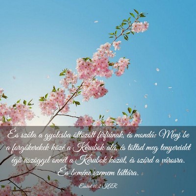 Picture 03 - Ezékiel 10:2 KAR - És szóla a gyolcsba öltözött férfiúnak, - Bible Verse Picture