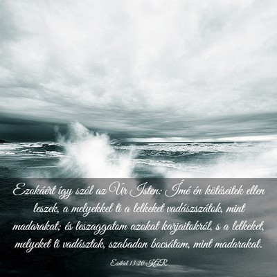 Picture 03 - Ezékiel 13:20 KAR - Ezokáért így szól az Úr Isten: Ímé én - Bible Verse Picture